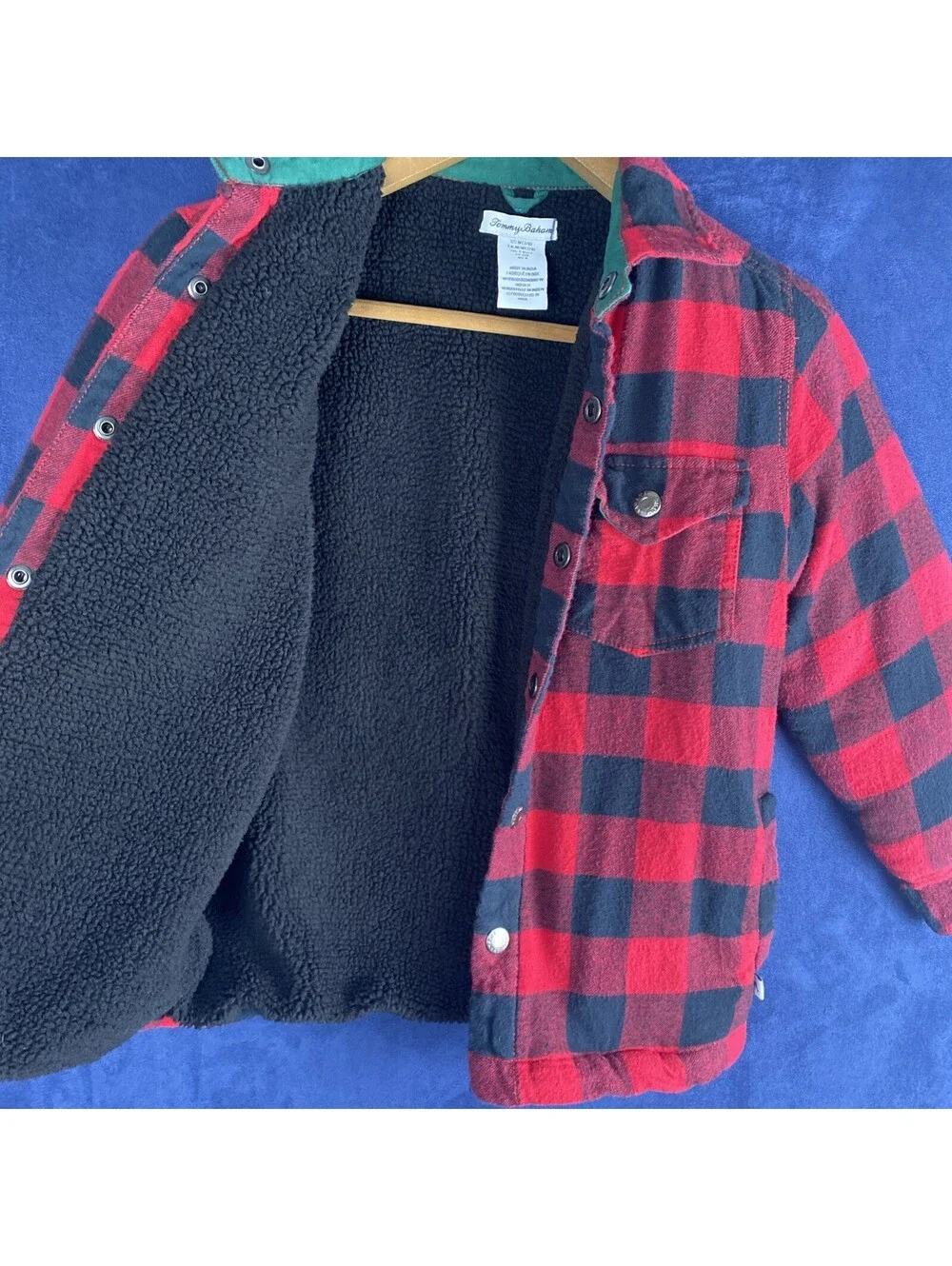 Tommy Bahama Boy’s M 7/8 Buffalo Plaid Sherpa Lined Shacket